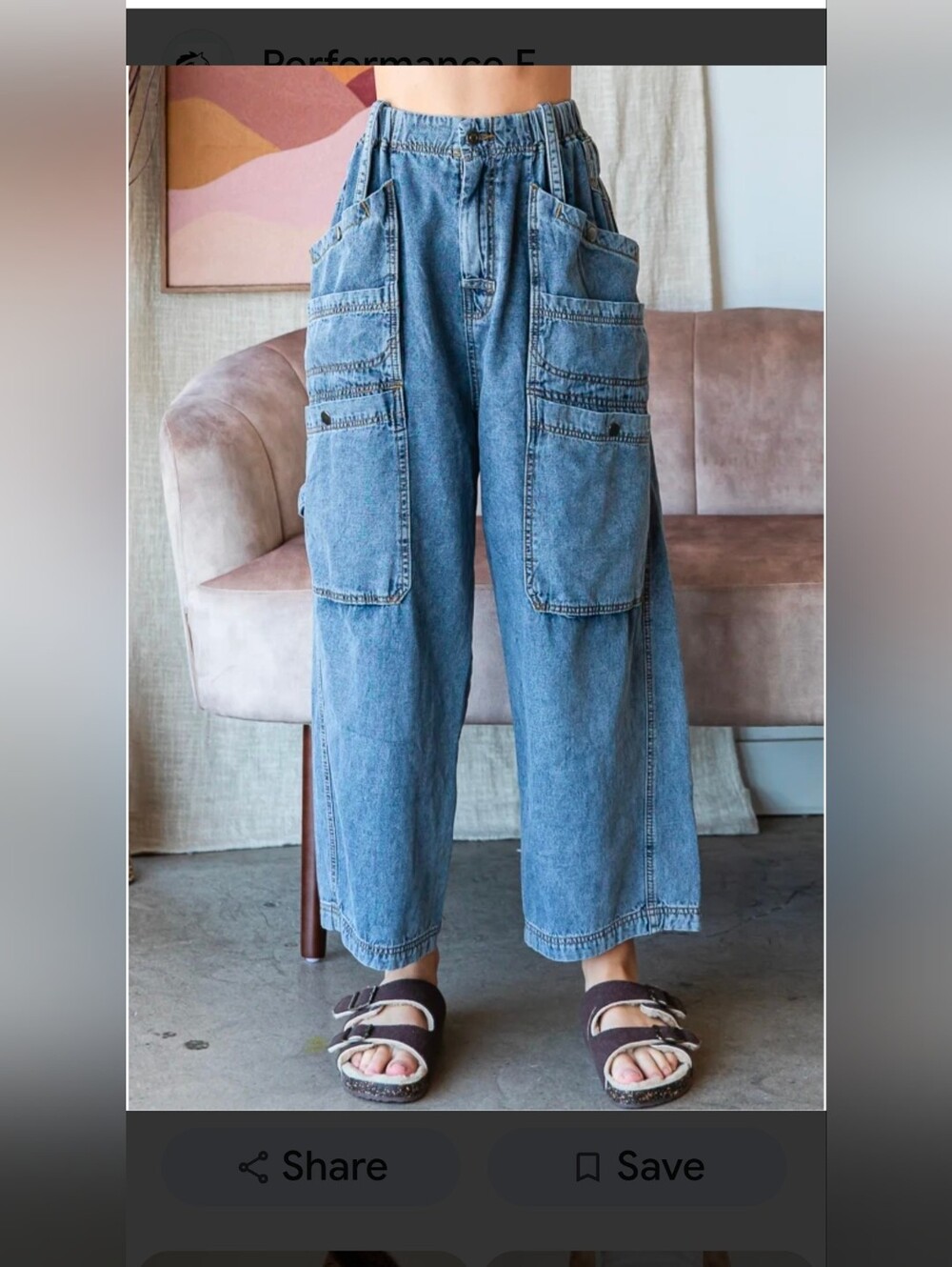 Oli & Hali Mineral Wash Wide-leg Cargo Denim Jeans